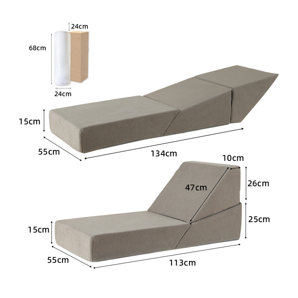 Multifunktionell trefaldig memory foam-dyna